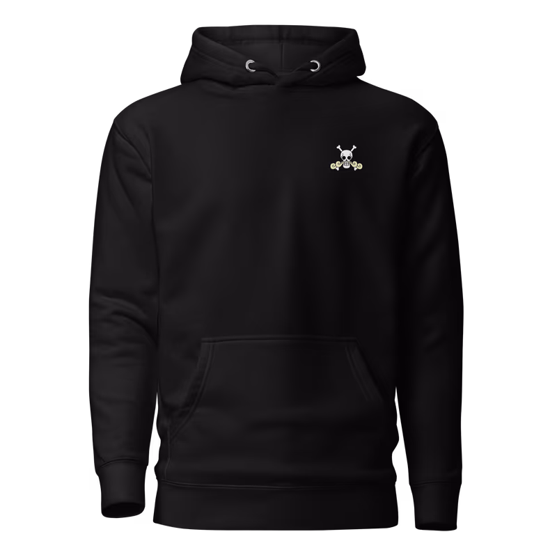 Gol D. Roger Pirates Jolly Roger Hoodie, Black, view