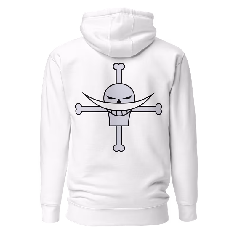 Whitebeard Pirates Jolly Roger One Piece Hoodie, Black, view 3