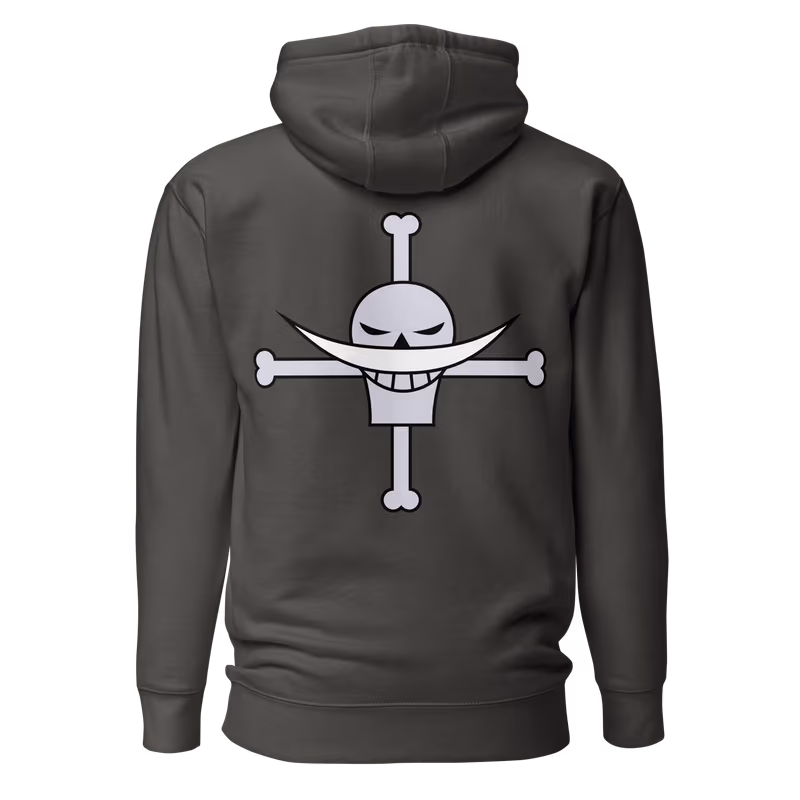 Whitebeard Pirates Jolly Roger One Piece Hoodie, Black, view 5