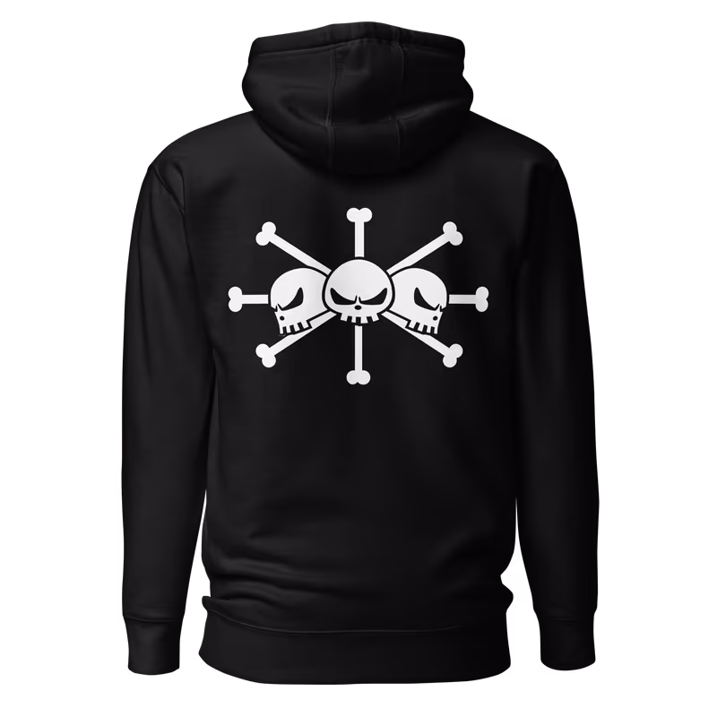 Blackbeard Pirates Jolly Roger Hoodie, Black, view 2