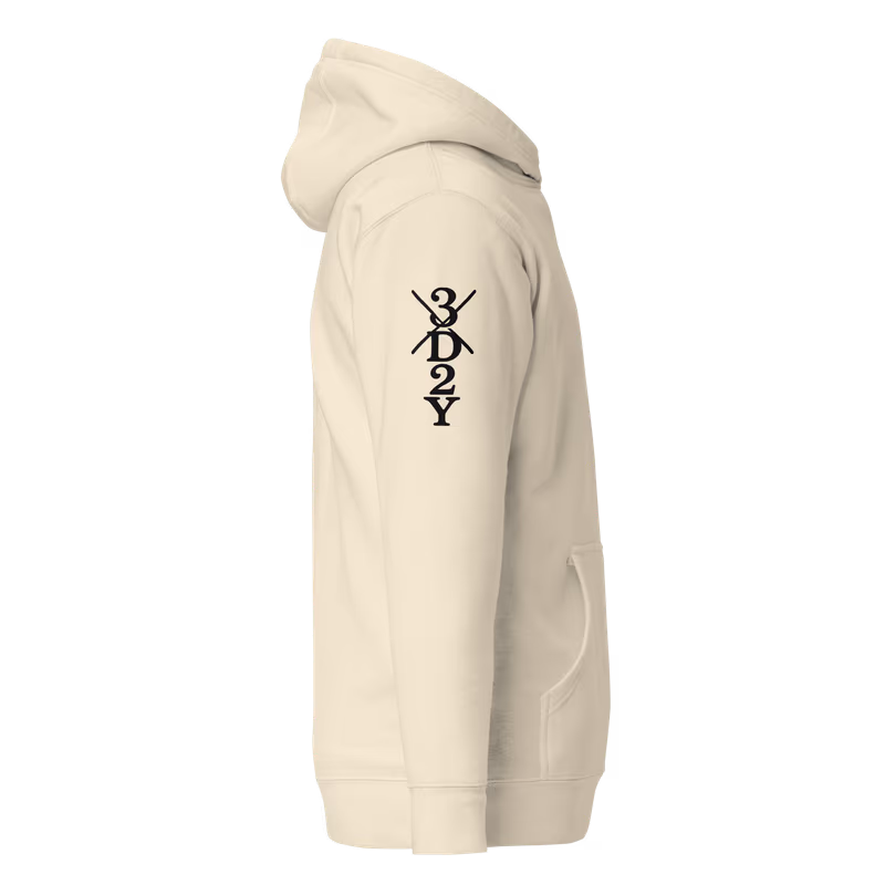 3D2Y Straw Hat Promise One Piece Hoodie, Bone, view