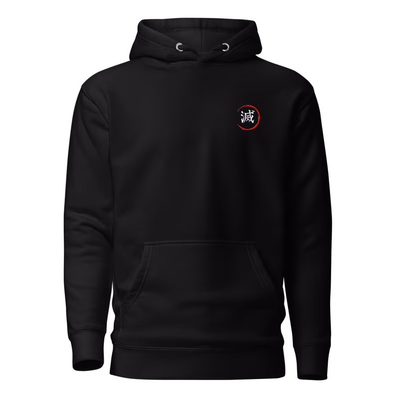 Tanjiro Kamado Demon Slayer Graphic Hoodie, Black, view