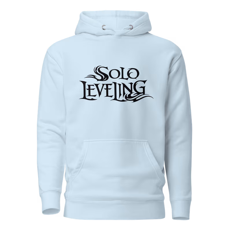 Solo Leveling Logo Graphic Hoodie, Sky Blue, view