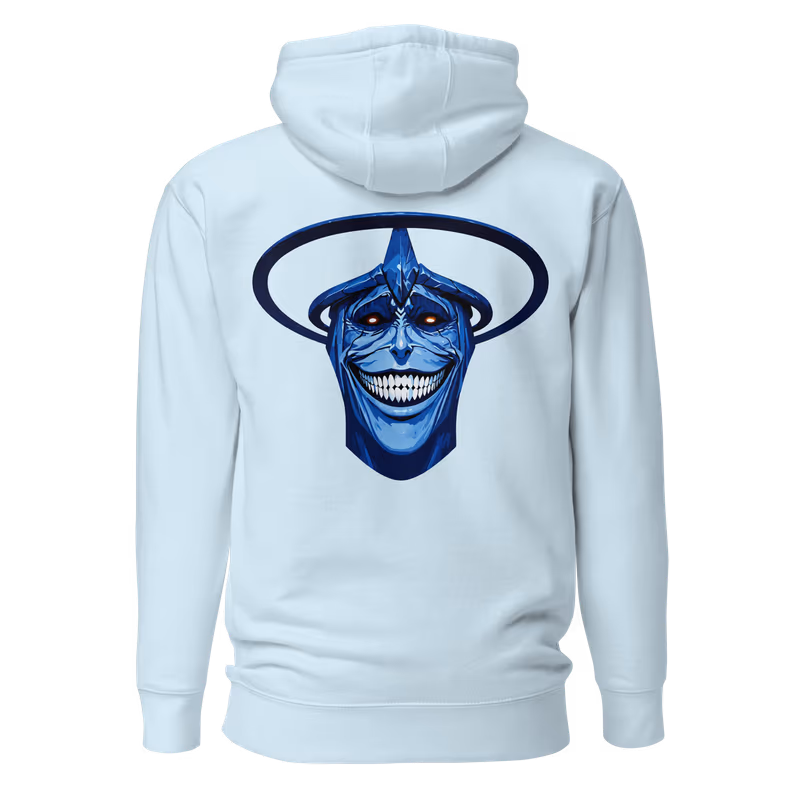 Solo Leveling Logo Graphic Hoodie, Sky Blue, view 3