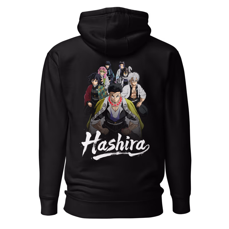 Demon Slayer Hashira Pillars Hoodie, Black, view 2