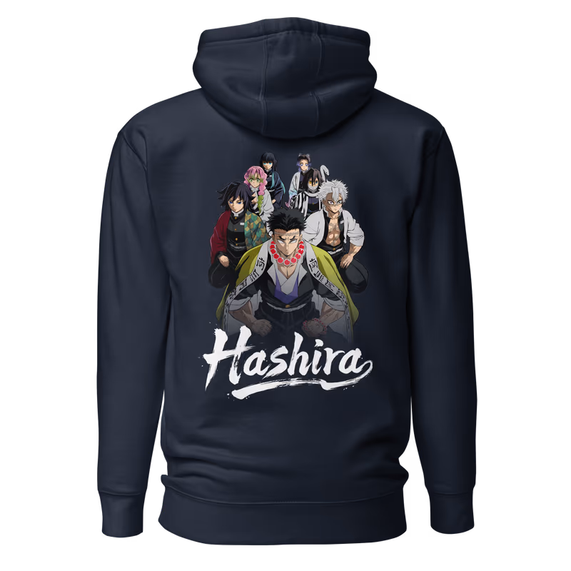 Demon Slayer Hashira Pillars Hoodie, Black, view 3