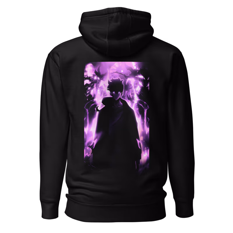 Solo Leveling Arise 2 Graphic Hoodie, Black, view 2