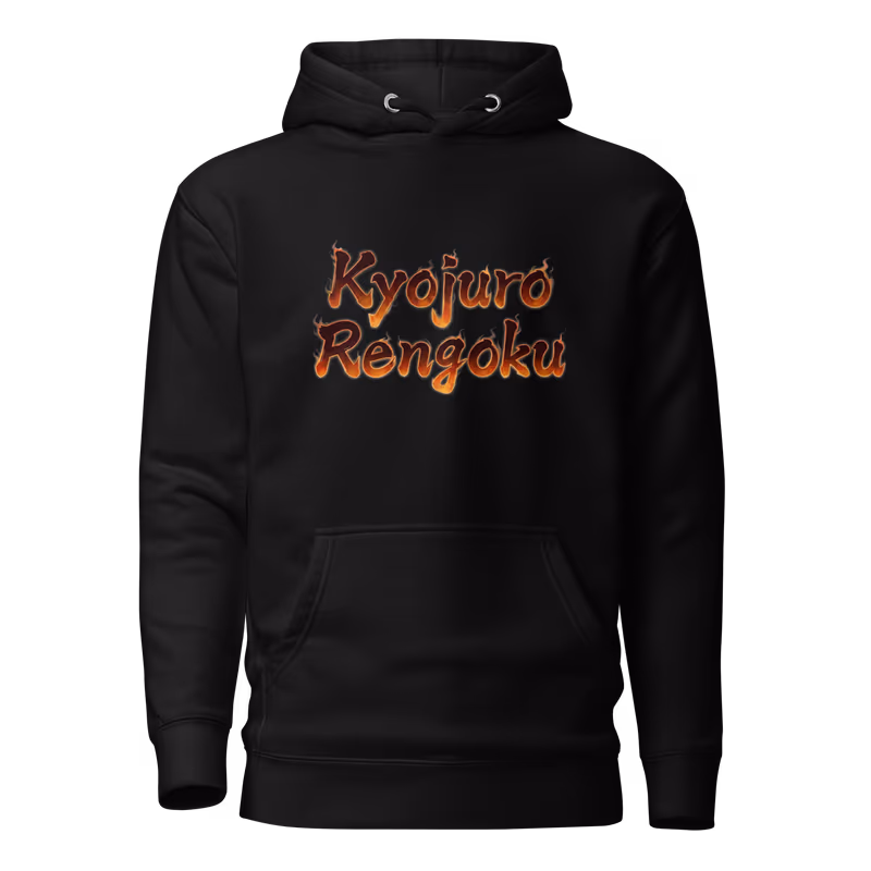 Flame Hashira Rengoku Demon Slayer Hoodie, Black, view