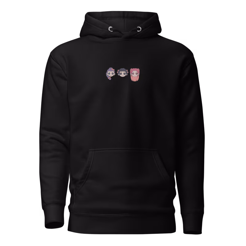 K-Pop: Demon Hunters Chibi Embroidered Hoodie, Black, view