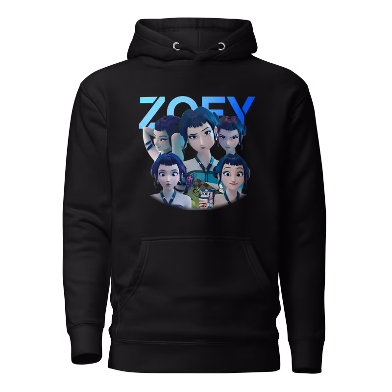 Huntrix Zoey K-Pop: Demon Hunters Hoodie, Black, view