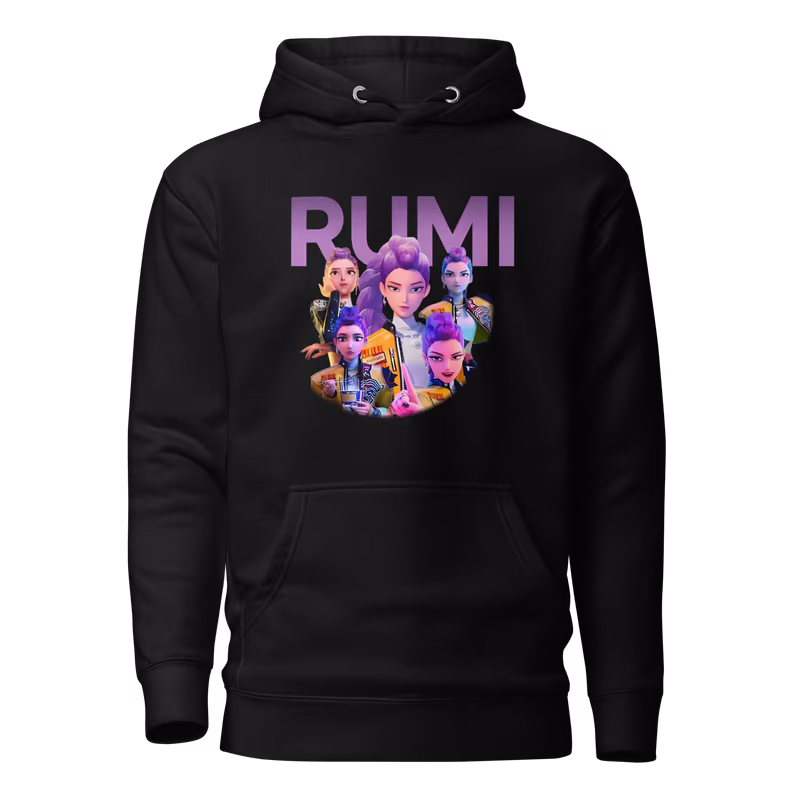 Huntrix Rumi K-Pop: Demon Hunters Hoodie, Black, view