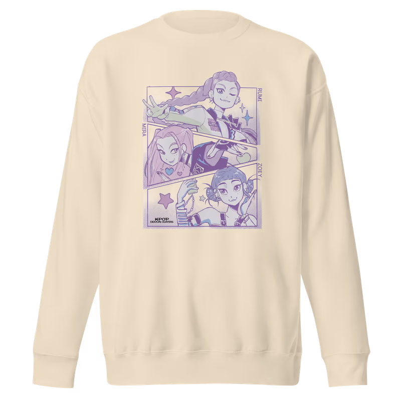 HUNTR/X K-Pop: Demon Hunters Premium Sweatshirt, Bone, view