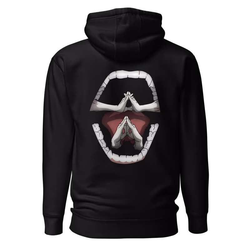 Mahito Jujutsu Kaisen Graphic Hoodie, Black, view 2