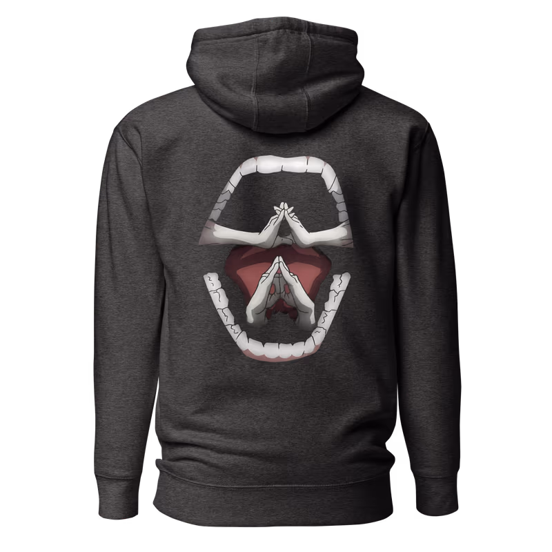 Mahito Jujutsu Kaisen Graphic Hoodie, Black, view 3