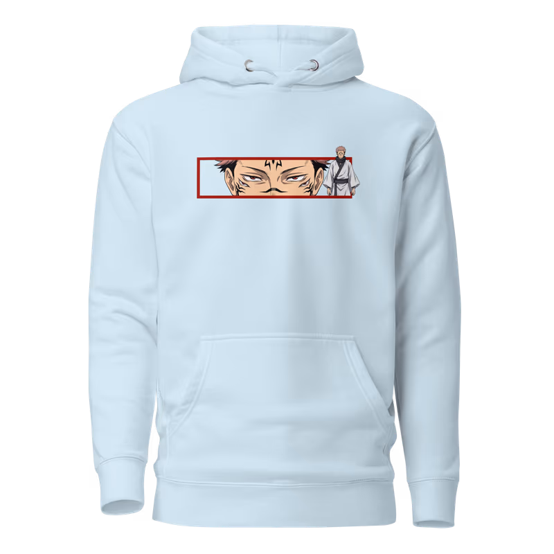 Ryomen Sukuna Jujutsu Kaisen Hoodie, Sky Blue, view