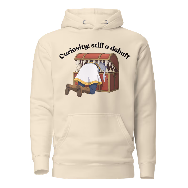 Frieren Curiosity Graphic Hoodie, Bone, view