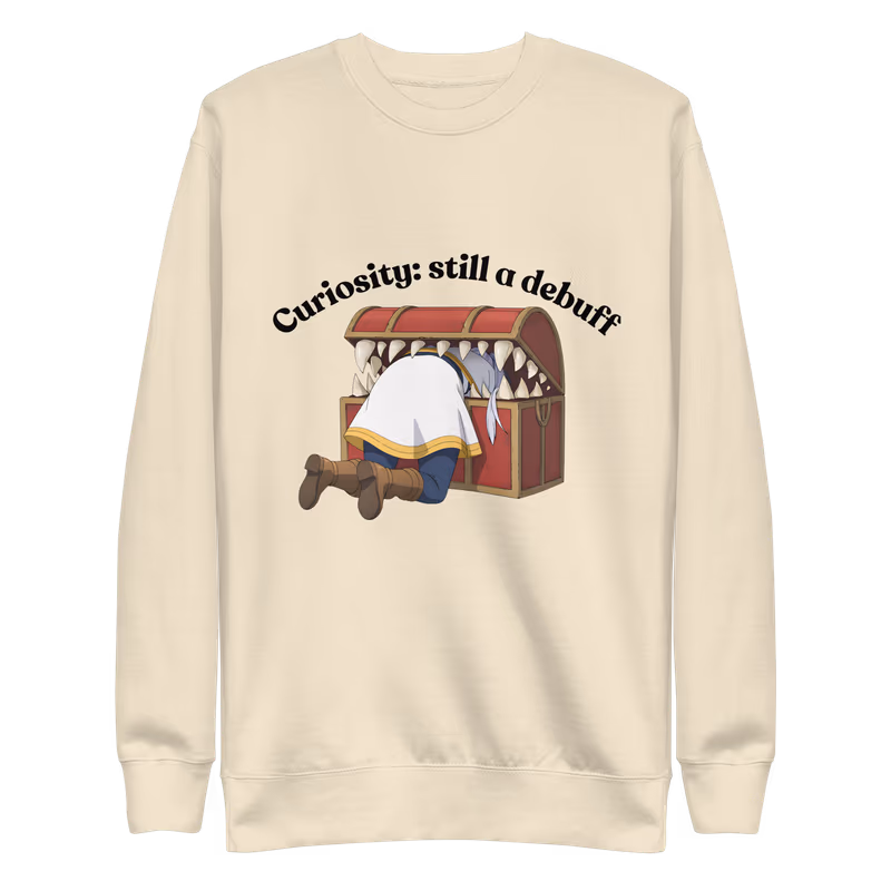 Frieren Curiosity Premium Sweatshirt, Bone, view