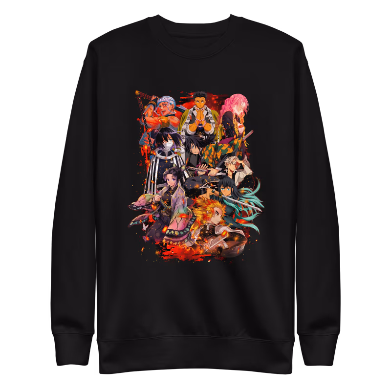 Demon Slayer Hashira Pillars Premium Sweatshirt, Black, view