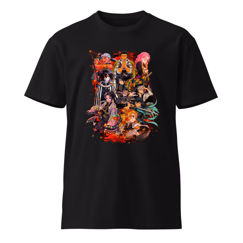 Demon Slayer Hashira Pillars Graphic T-Shirt, Black, view