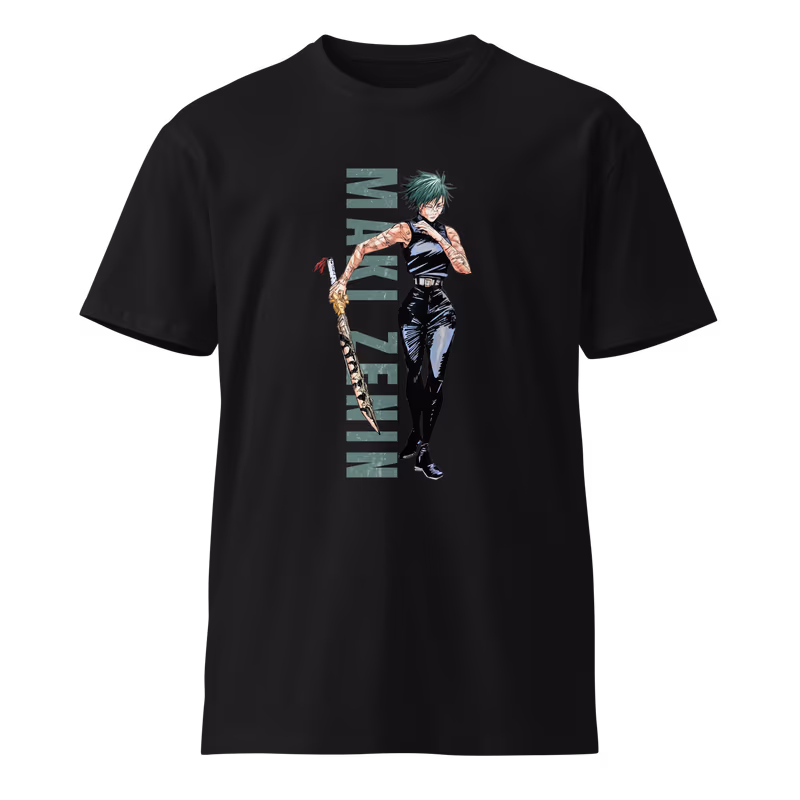 Maki Zenin Jujutsu Kaisen Graphic T-Shirt, Black, view