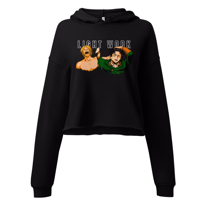 Levi vs Zeke Attack on Titan Crop Hoodie, view