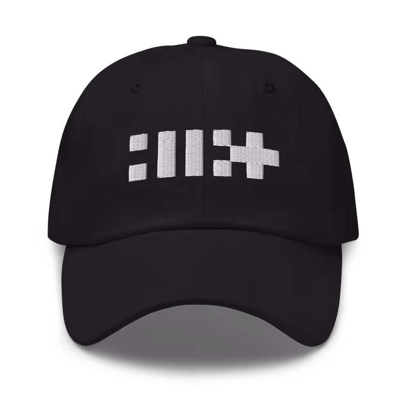 ILLIT Logo Embroidered Dad Hat, Black, view