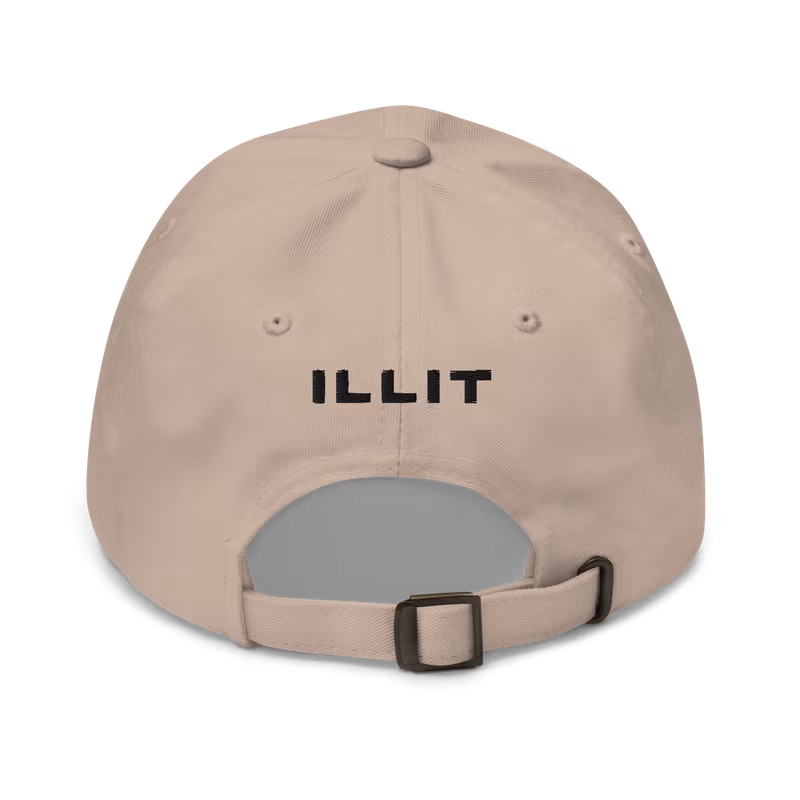 ILLIT Logo Embroidered Dad Hat, Black, view 5