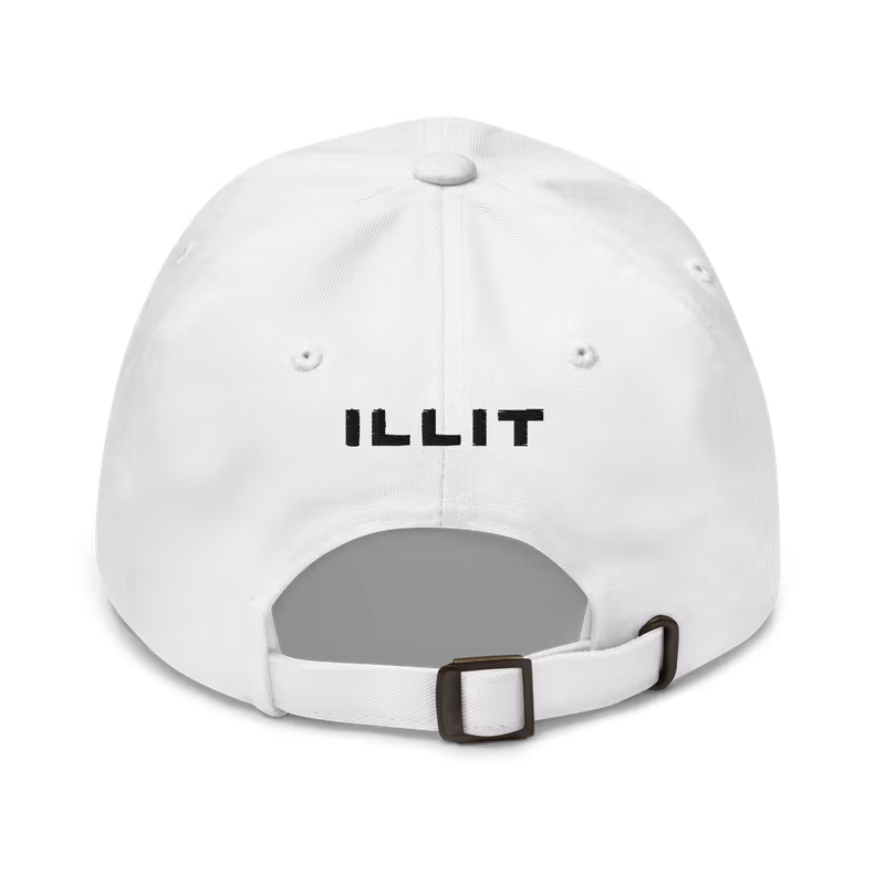 ILLIT Logo Embroidered Dad Hat, Black, view 6