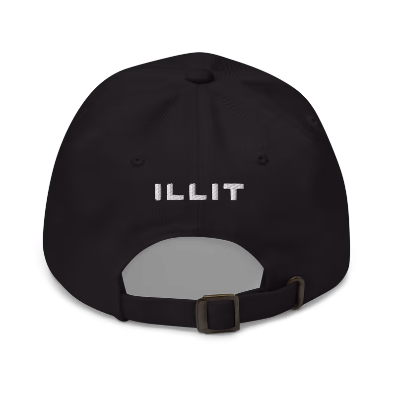 ILLIT GLLIT Fandom Dad Hat, Black, view 2
