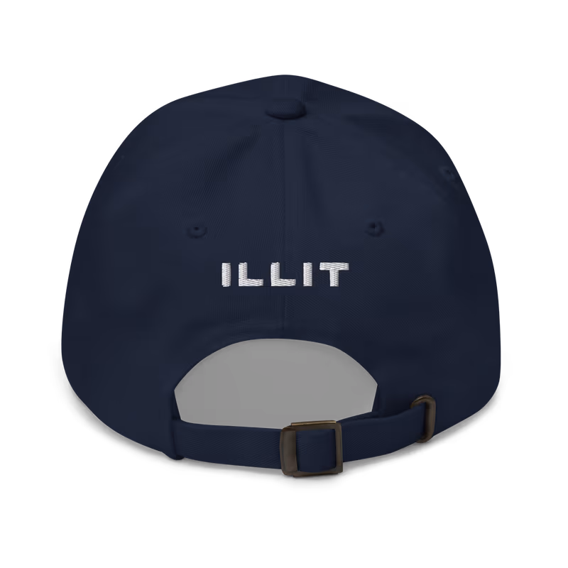 ILLIT GLLIT Fandom Dad Hat, Black, view 3