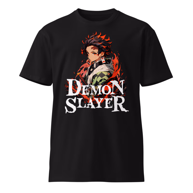 Tanjiro Kamado Demon Slayer Graphic T-Shirt, Black, view