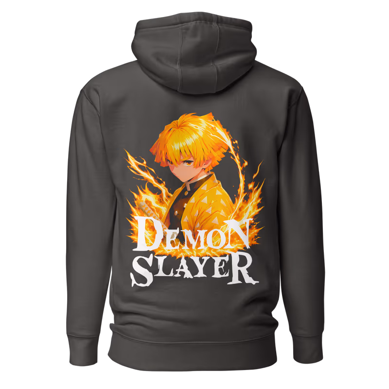 Zenitsu Agatsuma Demon Slayer Graphic Hoodie, Black, view 3