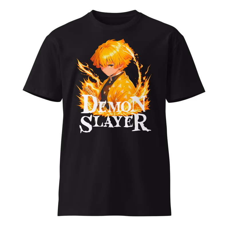 Zenitsu Agatsuma Demon Slayer Graphic T-Shirt, Black, view