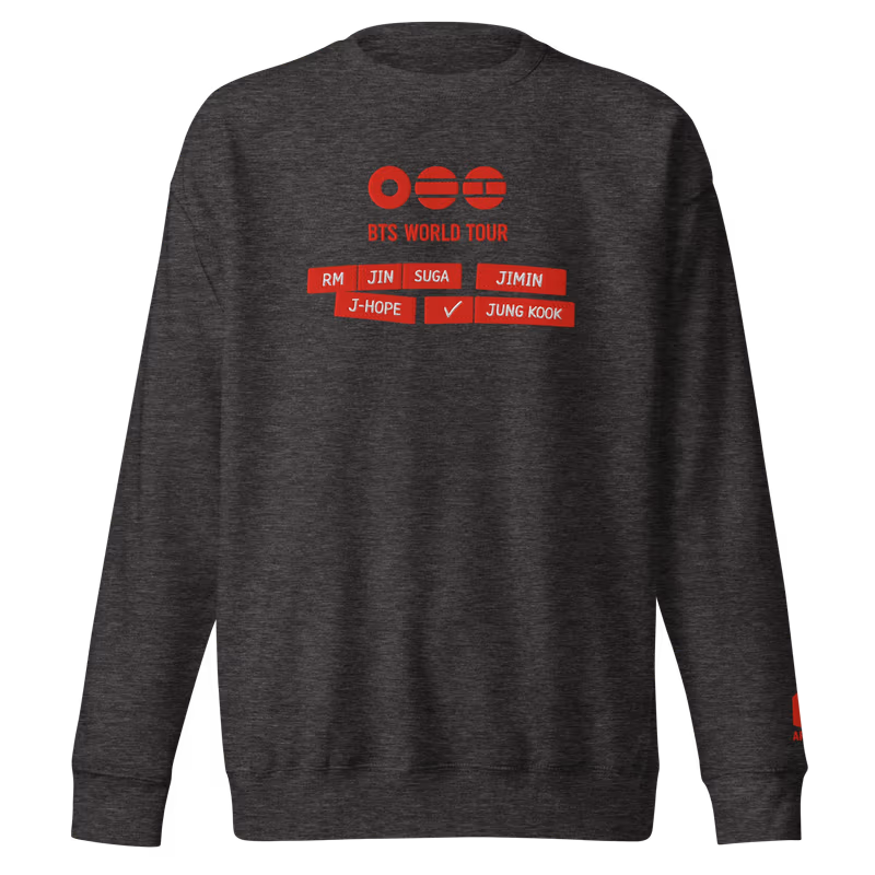 BTS Embroidered World Tour 2026 Sweatshirt, Black, view 4