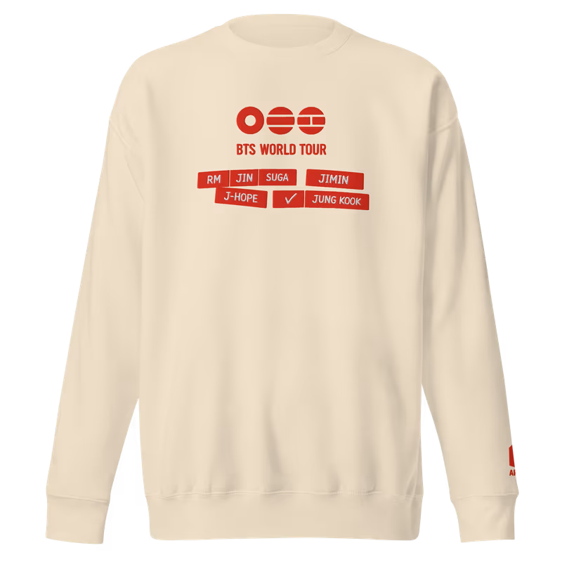 BTS Embroidered World Tour 2026 Sweatshirt, Black, view 7