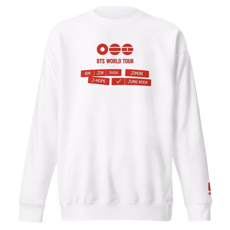 BTS Embroidered World Tour 2026 Sweatshirt, Black, view 9