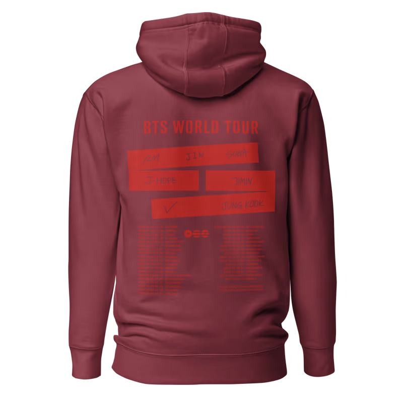 BTS World Tour 2026 Graphic Hoodie, Black, view 8