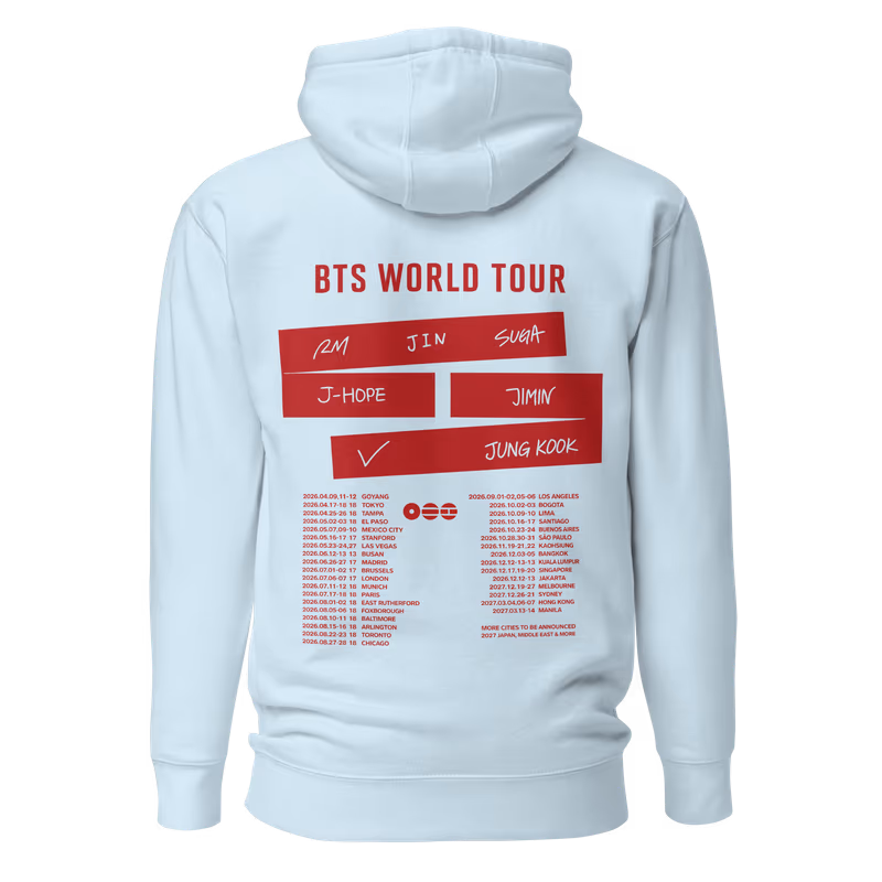 BTS World Tour 2026 Graphic Hoodie, Black, view 7