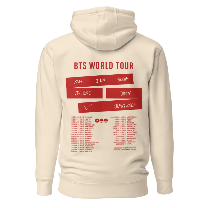 BTS World Tour 2026 Graphic Hoodie, Black, view 5