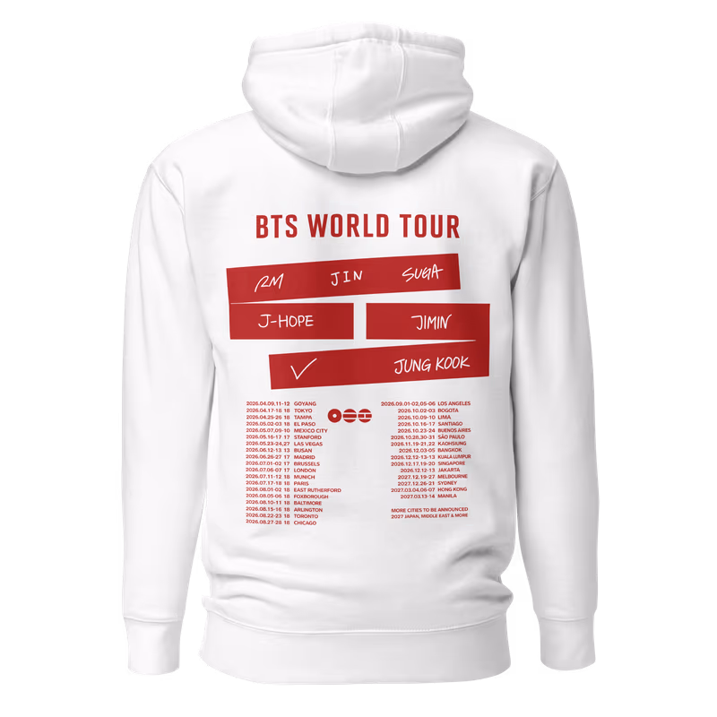 BTS World Tour 2026 Graphic Hoodie, Black, view 4