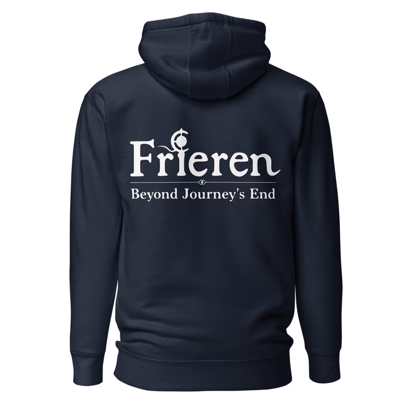 Hero's Party Embroidered Frieren Hoodie, Black, view 3