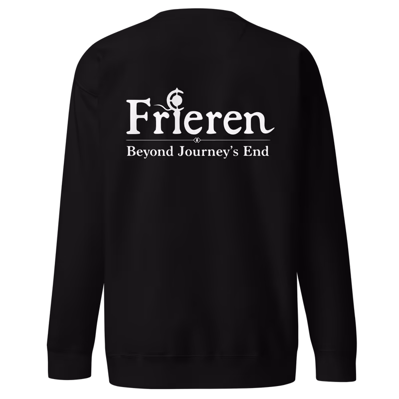 Frieren Smug Meme Face Embroidered Sweatshirt, Black, view 2