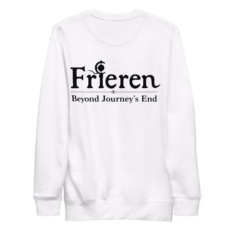 Frieren Smug Meme Face Embroidered Sweatshirt, Black, view 6