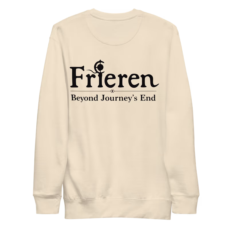 Frieren Smug Meme Face Embroidered Sweatshirt, Black, view 7