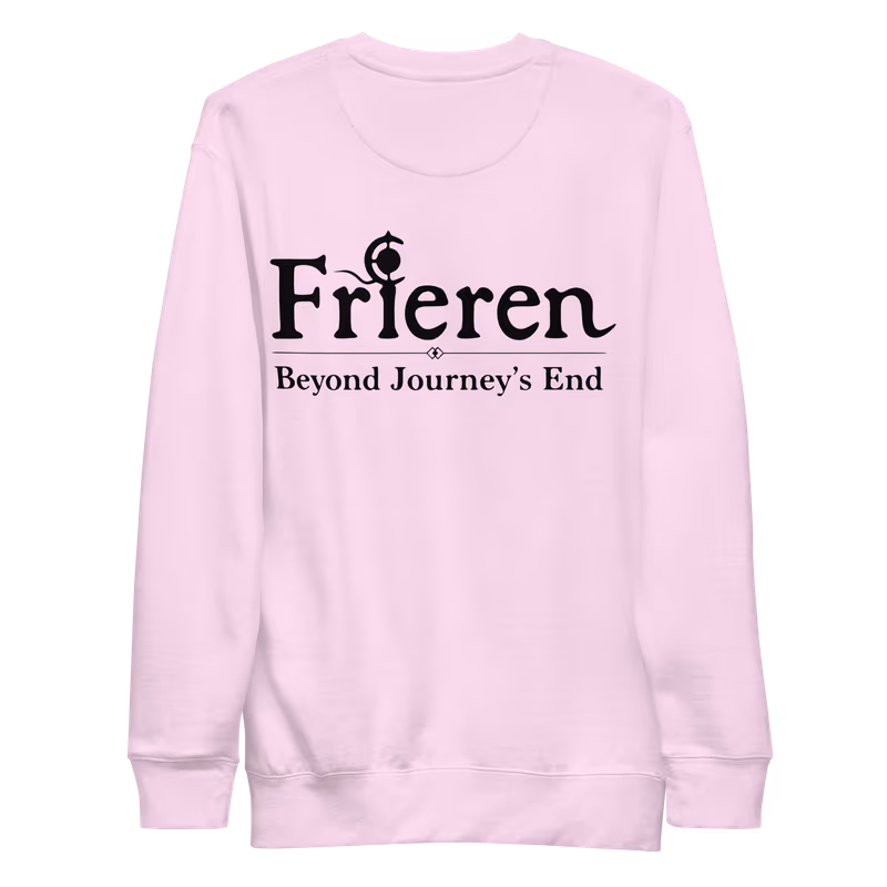 Frieren Smug Meme Face Embroidered Sweatshirt, Black, view 8