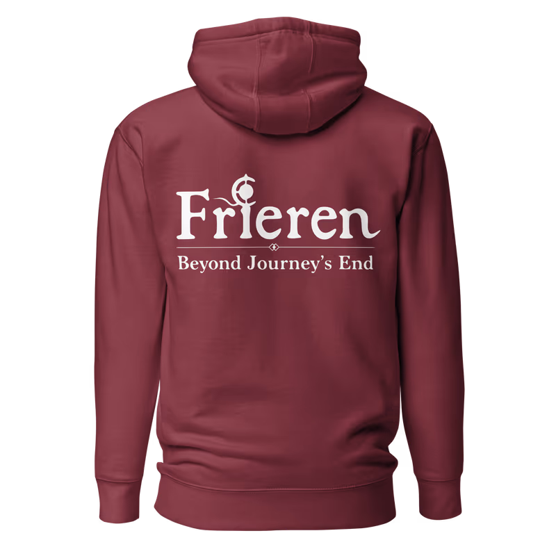Frieren Smug Meme Face Embroidered Hoodie, Black, view 5