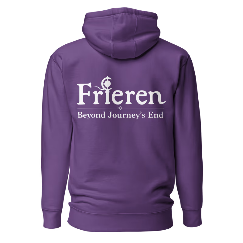 Frieren Smug Meme Face Embroidered Hoodie, Black, view 7