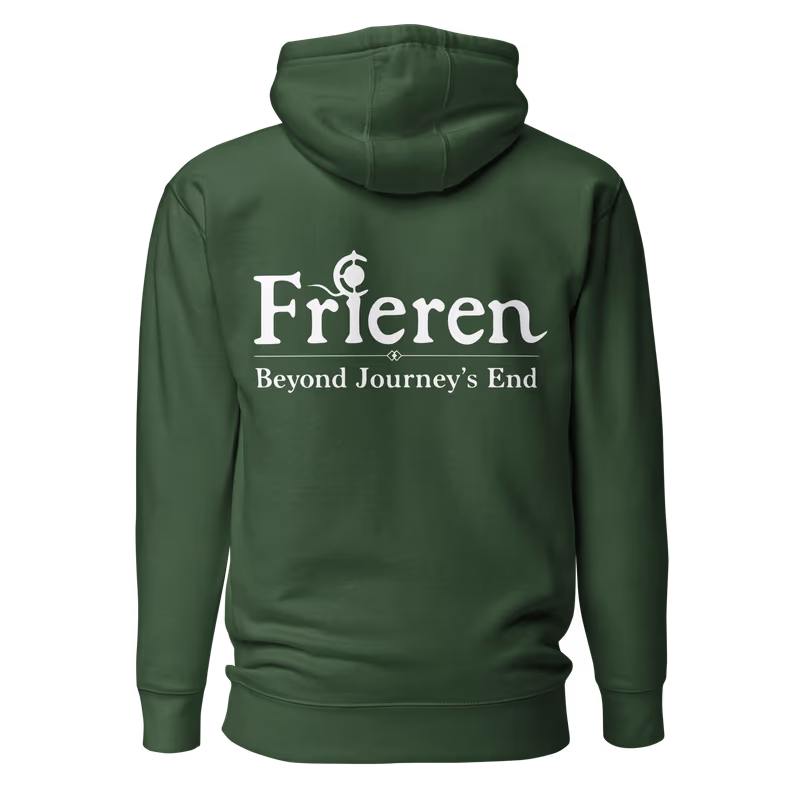 Frieren Smug Meme Face Embroidered Hoodie, Black, view 6