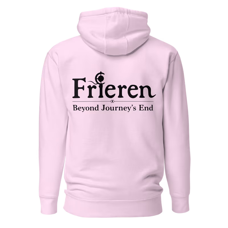 Frieren Smug Meme Face Embroidered Hoodie, Black, view 10