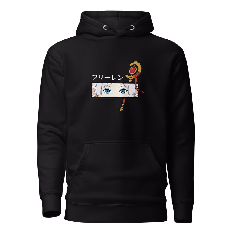 Frieren Face Panel w/ Staff Hoodie